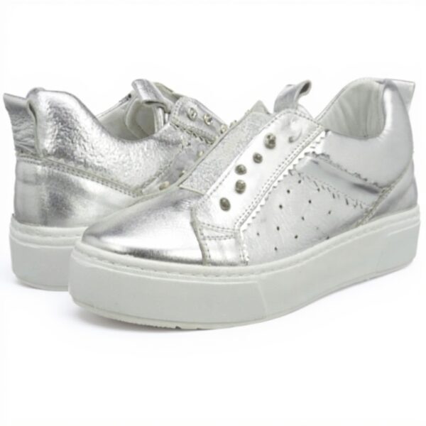 Baskets Femme PATRIZIA PEPE Cuir Respirant Argent Silver