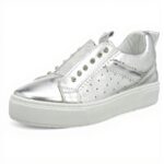 Baskets Femme PATRIZIA PEPE Cuir Respirant Argent Silver