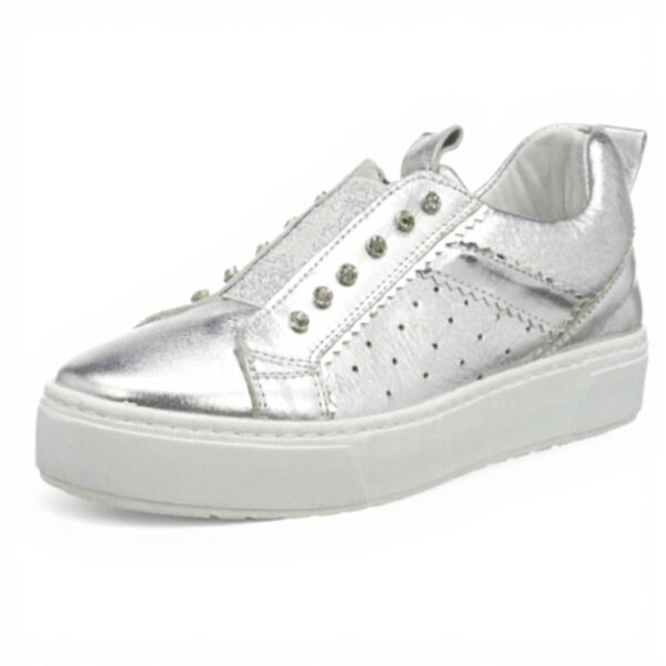 Baskets Femme PATRIZIA PEPE Cuir Respirant Argent Silver