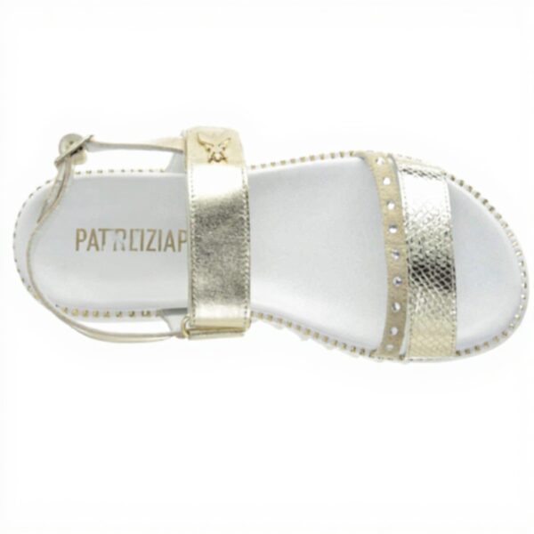 Sandale Femme PATRIZIA PEPE Cuir Respirant Argenté Or