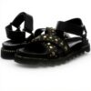 Sandale fille Patrizia Pepe PPJ77 cuir respirant noir
