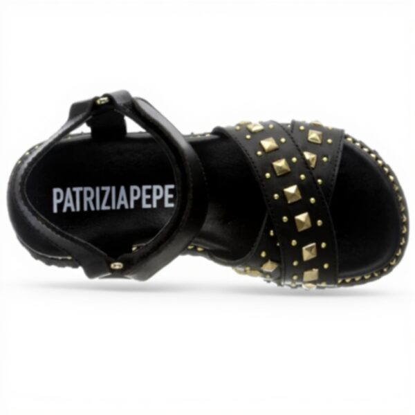 Sandale fille Patrizia Pepe PPJ77 cuir respirant noir