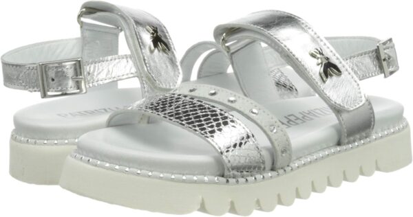 Sandale fille PATRIZIA PEPE cuir respirant or argent-6