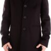 Manteau long homme Patrizia Pepe noir col cranté-0