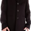 Manteau long homme Patrizia Pepe noir col cranté-5