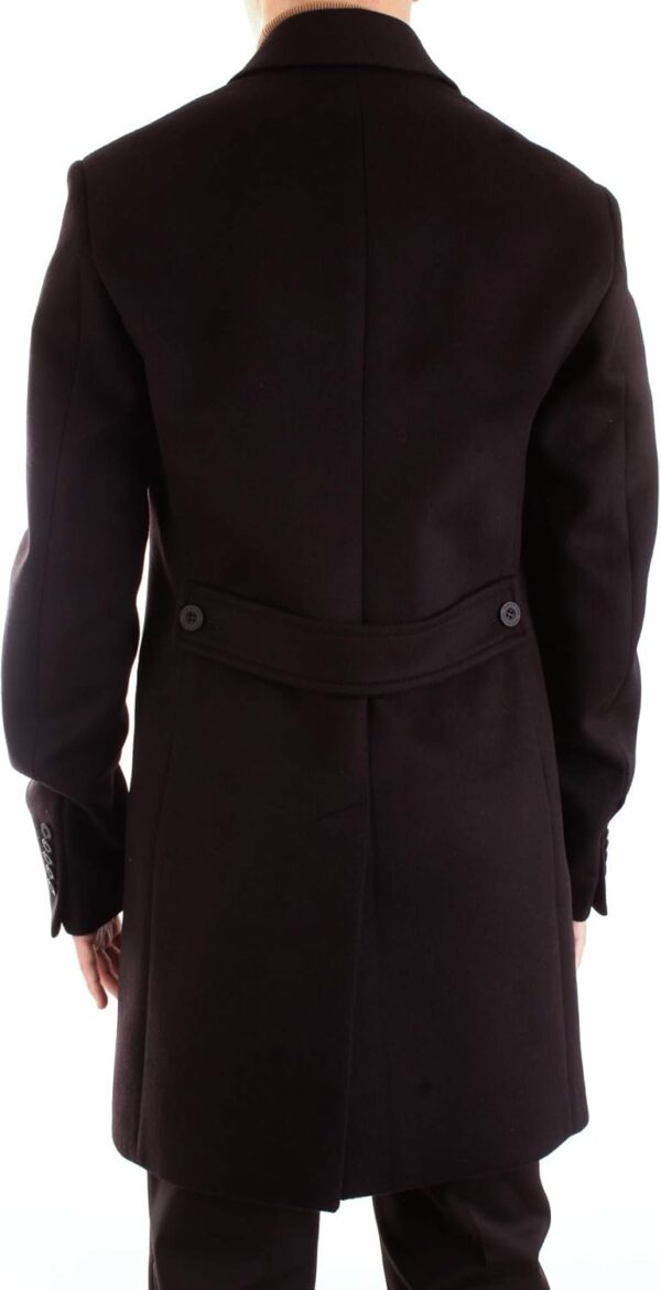 Manteau long homme Patrizia Pepe noir col cranté-3