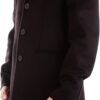 Manteau long homme Patrizia Pepe noir col cranté-1