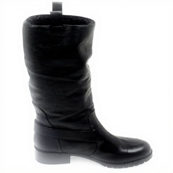 Bottes cuir Patrizia Pepe femme talon bloc noir genou