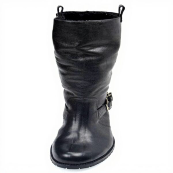 Bottes cuir Patrizia Pepe femme talon bloc noir genou