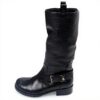 Bottes cuir Patrizia Pepe femme talon bloc noir genou