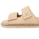 Chaussons femme PATRIZIA PEPE cuir tressé beige