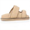 Chaussons femme PATRIZIA PEPE cuir tressé beige