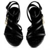 Sandale cuir noir Patrizia Pepe femme élégante confortable