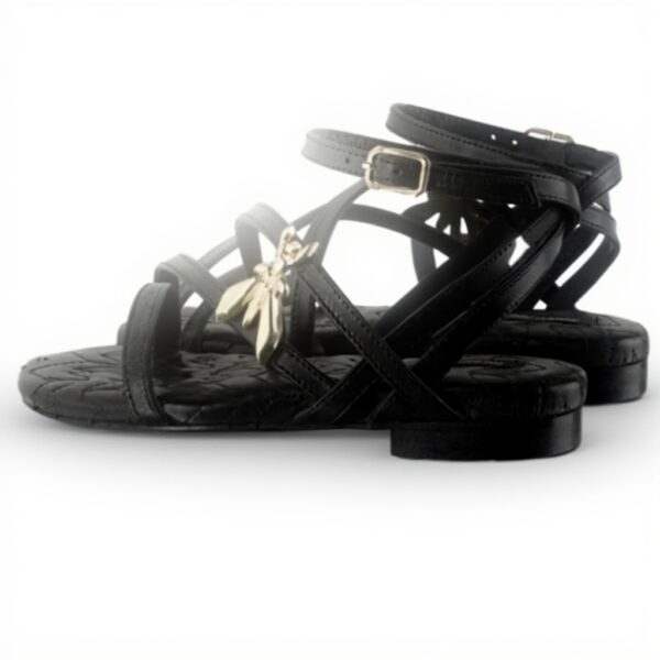 Sandale cuir noir Patrizia Pepe femme élégante confortable