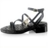 Sandale cuir noir Patrizia Pepe femme élégante confortable