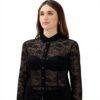 Chemise dentelle noire femme PATRIZIA PEPE manches longues