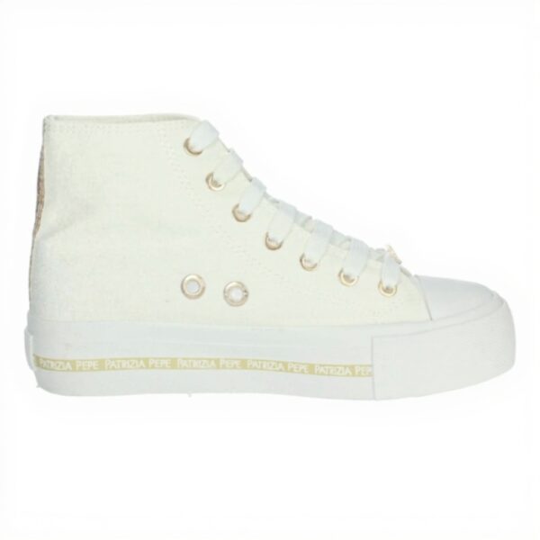 Patrizia Pepe Baskets Fille Blanc Cuir Véritable Tendance