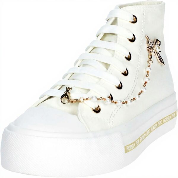 Patrizia Pepe Baskets Fille Blanc Cuir Véritable Tendance