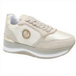 Patrizia Pepe Baskets Fille Blanc Cuir Tendance Confort
