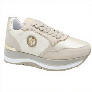 Patrizia Pepe Baskets Fille Blanc Cuir Tendance Confort