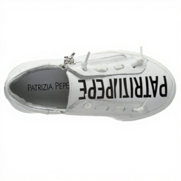 Baskets Patrizia Pepe Fille Cuir Respirant Noir Blanc