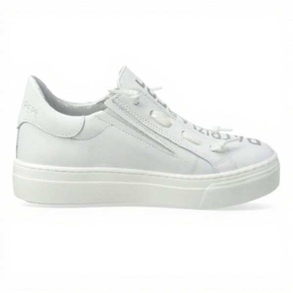 Baskets Patrizia Pepe Fille Cuir Respirant Noir Blanc