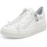Baskets Patrizia Pepe Fille Cuir Respirant Noir Blanc