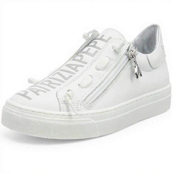 Baskets Patrizia Pepe Fille Cuir Respirant Noir Blanc