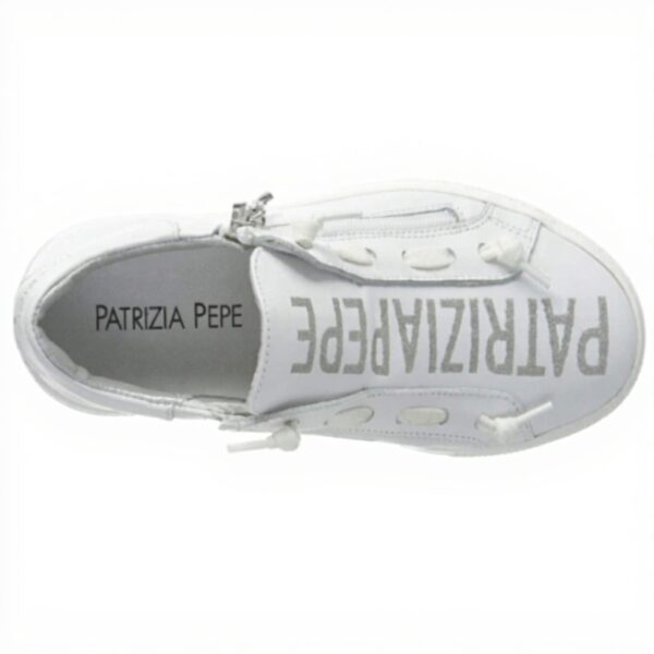 Baskets Patrizia Pepe Fille Cuir Respirant Noir Blanc