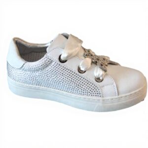 Baskets Patrizia Pepe Fille Cuir Véritable Blanc Modèle