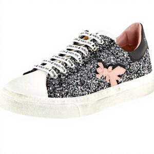 Baskets Patrizia Pepe Fille Cuir Respirant Noir Argenté