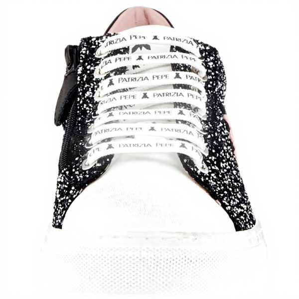 Baskets Patrizia Pepe Fille Cuir Respirant Noir Argenté