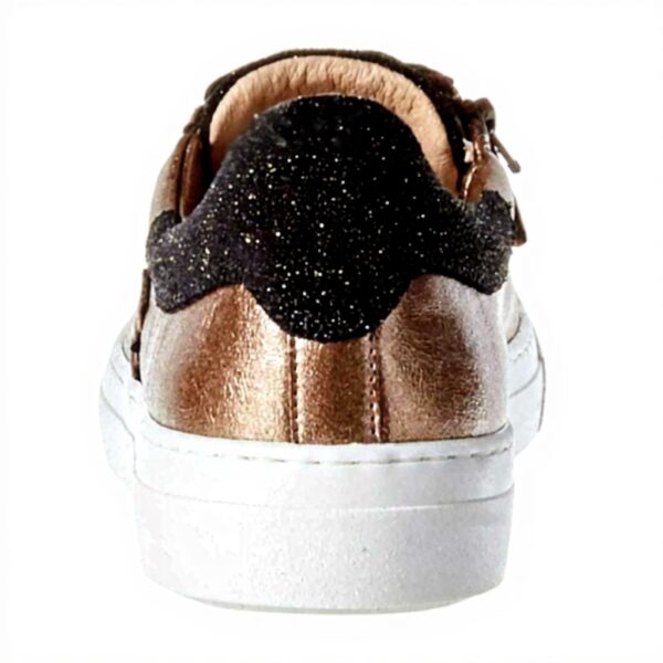 Baskets Patrizia Pepe Fille Cuir Noir Bronze PPJ504