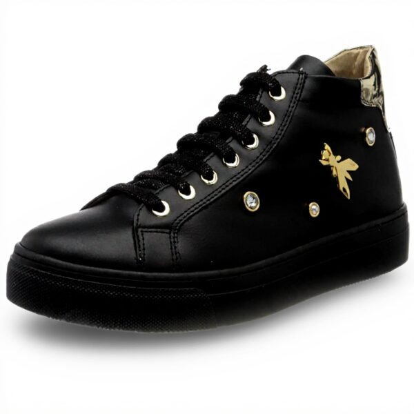 Baskets Patrizia Pepe Fille Cuir Noir Confortable
