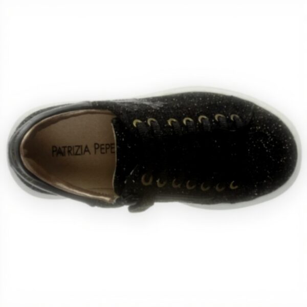 Baskets Patrizia Pepe Fille Noir Gris Cuir Respirant Confort
