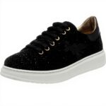 Baskets Patrizia Pepe Fille Noir Gris Cuir Respirant Confort
