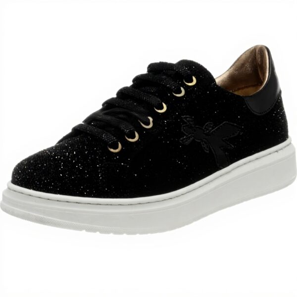 Baskets Patrizia Pepe Fille Noir Gris Cuir Respirant Confort