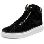 Baskets Patrizia Pepe Fille Cuir Respirant Noir Or