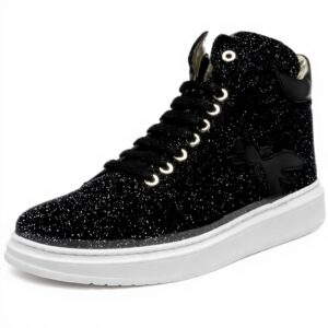 Baskets Patrizia Pepe Fille Cuir Respirant Noir Or