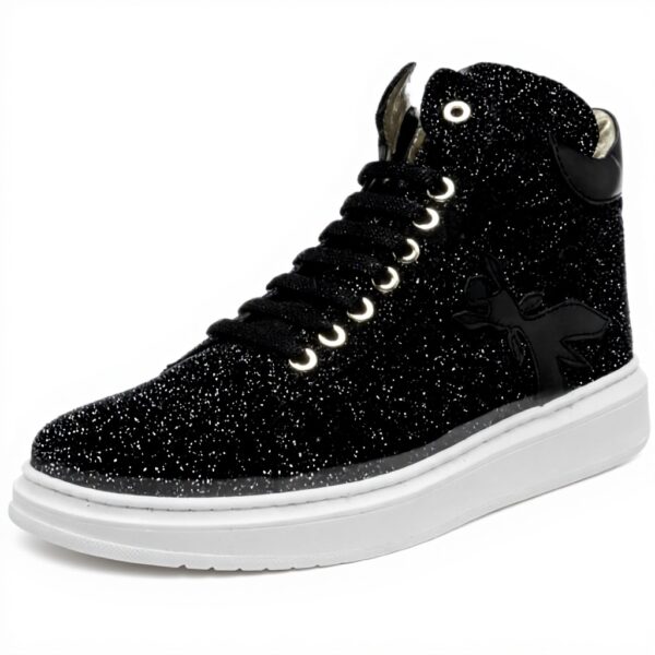Baskets Patrizia Pepe Fille Cuir Respirant Noir Or