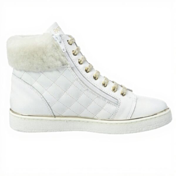 Baskets Patrizia Pepe Fille Cuir Confort Noir Blanc Taille