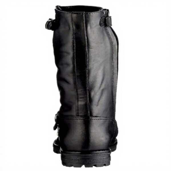 Bottes fille Patrizia Pepe cuir fermeture éclair noir gris