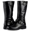 Bottes fille Patrizia Pepe cuir fermeture éclair noir gris