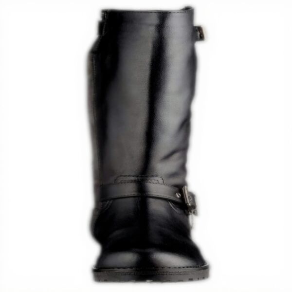 Bottes fille Patrizia Pepe cuir fermeture éclair noir gris