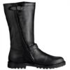 Bottes fille Patrizia Pepe cuir fermeture éclair noir gris