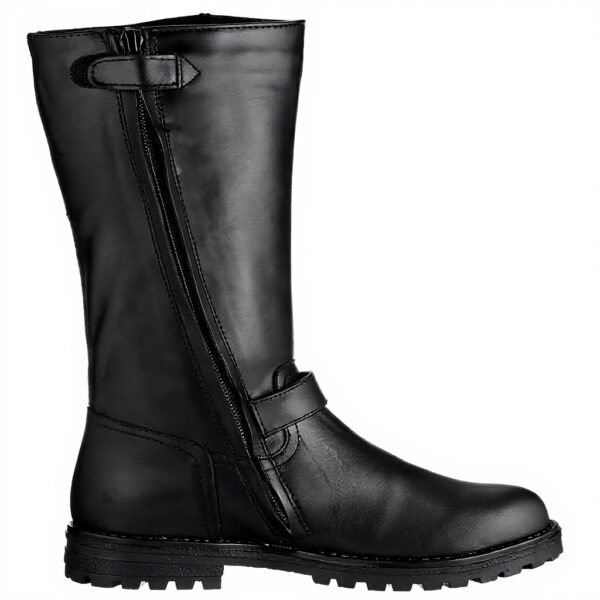 Bottes fille Patrizia Pepe cuir fermeture éclair noir gris