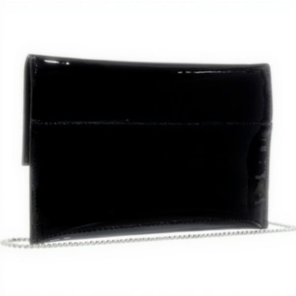 Pochette Patrizia Pepe cuir brillant noir femme décontracté