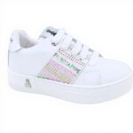 Baskets Patrizia Pepe Fille Cuir Blanc Modèle PJ253.16_28
