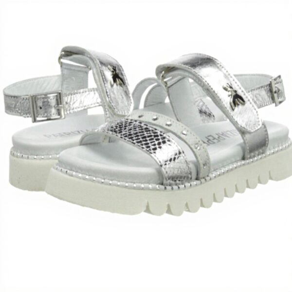 Sandale Patrizia Pepe Kids Argent Cuir PPJ82 Fille