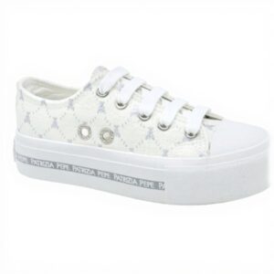Baskets Patrizia Pepe Fille Blanc Cassé Coton Confortable